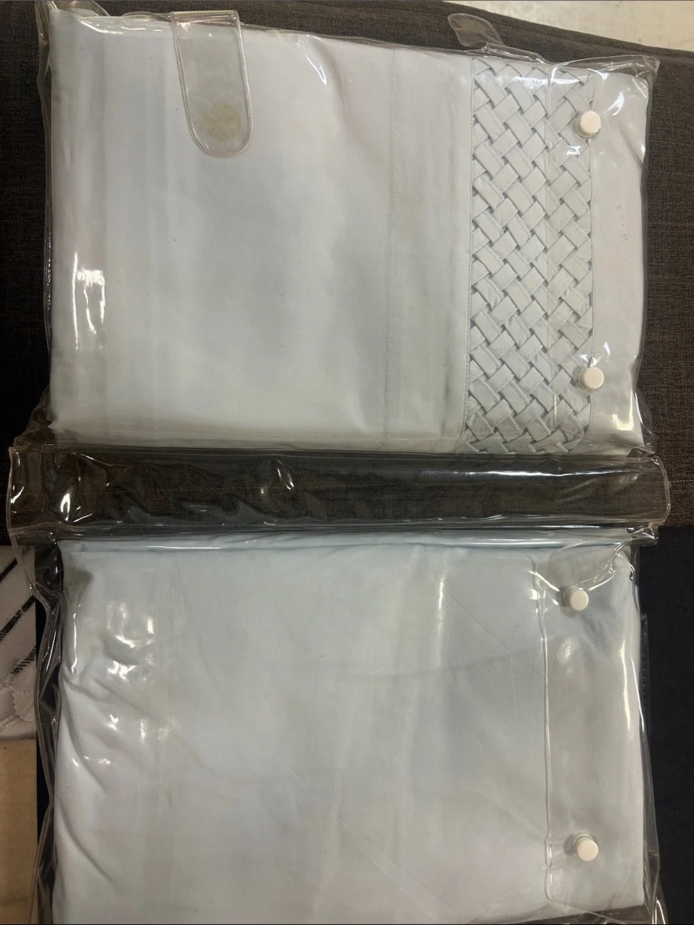 White Trellis Percale Full Sheet Set